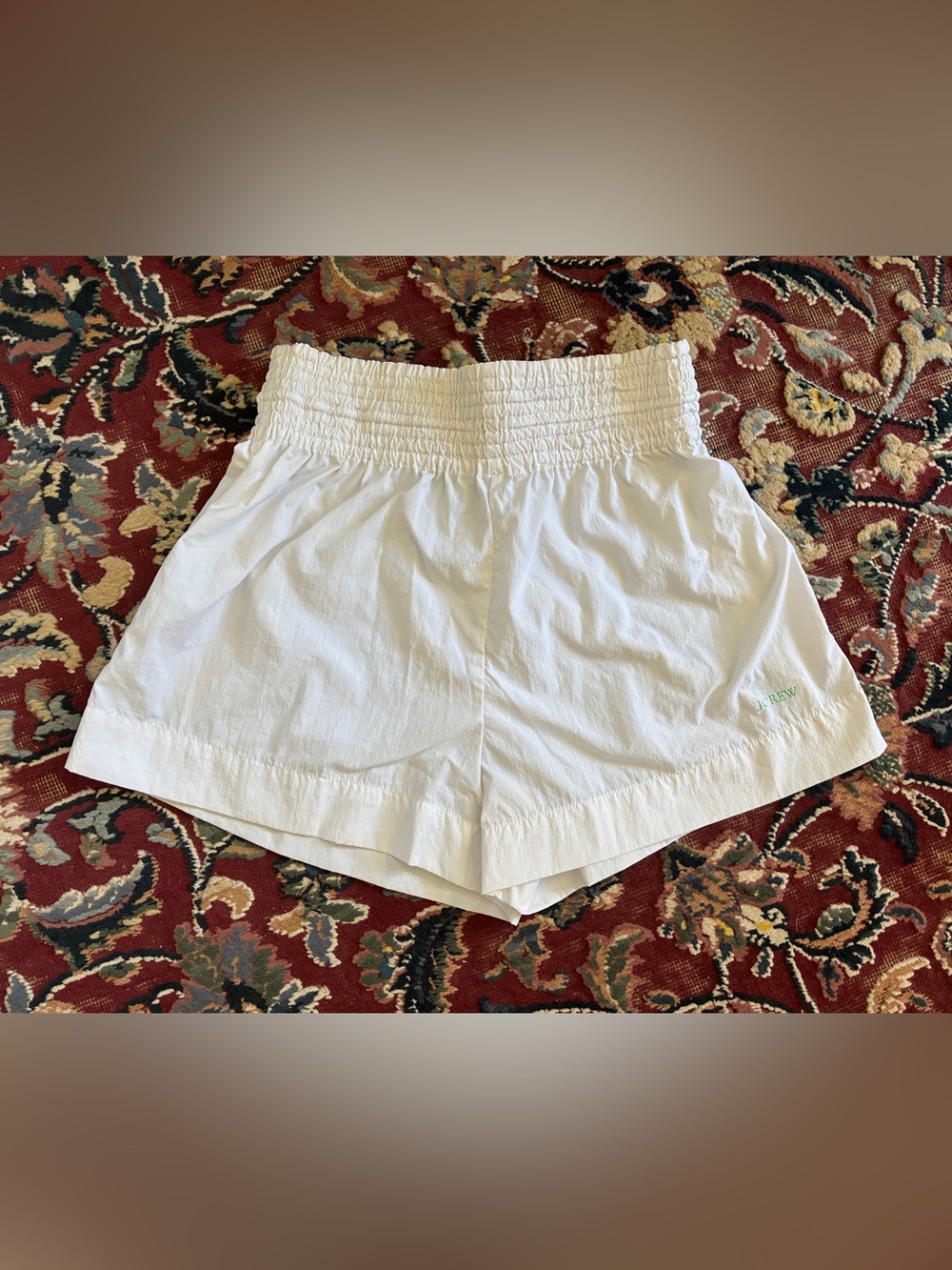 J.Crew White Nylon Boxer-Style Utility Shorts with Drawstring Women’s S